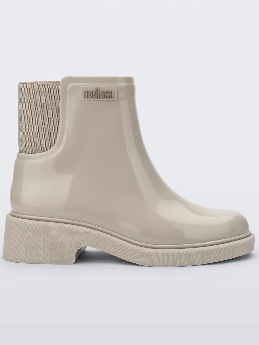 Melissa Women’s Cream Chunky Chelsea Ankle Boot in Beige